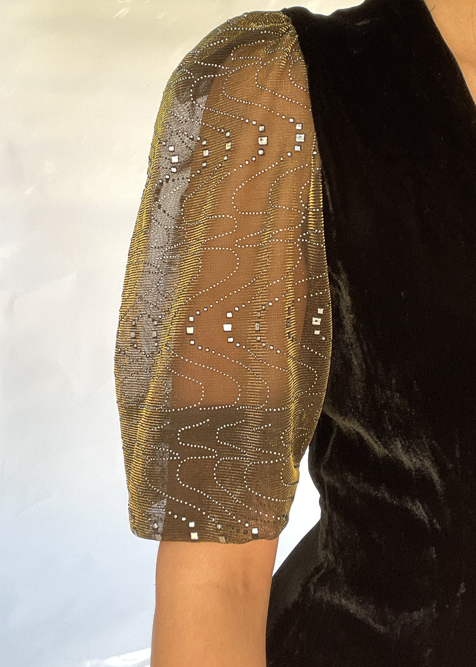 VELOUR PUFF SLEEVE DRESS（ドレス）｜Ameri（アメリ）の