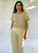 Load image into Gallery viewer, Vintage 90s Striped Knit Neutral Crop Top | XS - M
