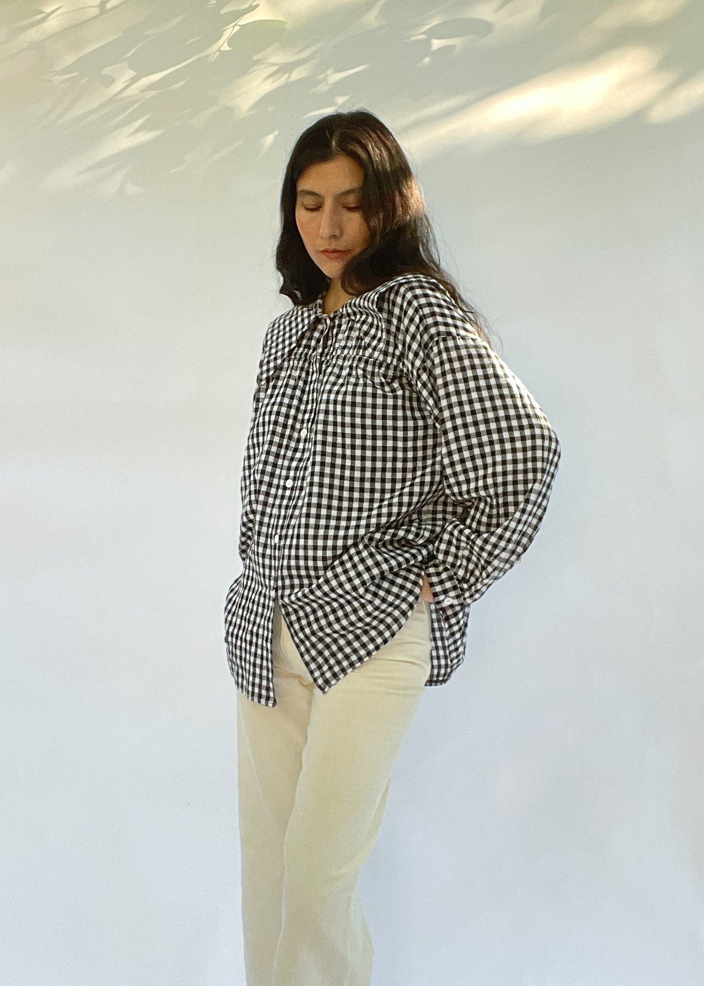 Vintage Gingham Collared Button Up Top | XS - XL