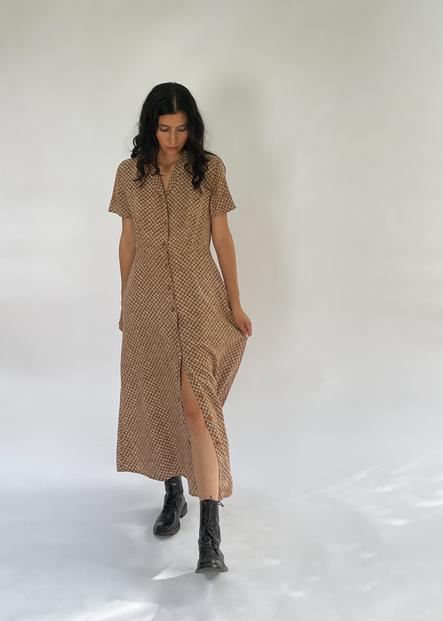 Vintage Collared Button Down Dress | XS - M