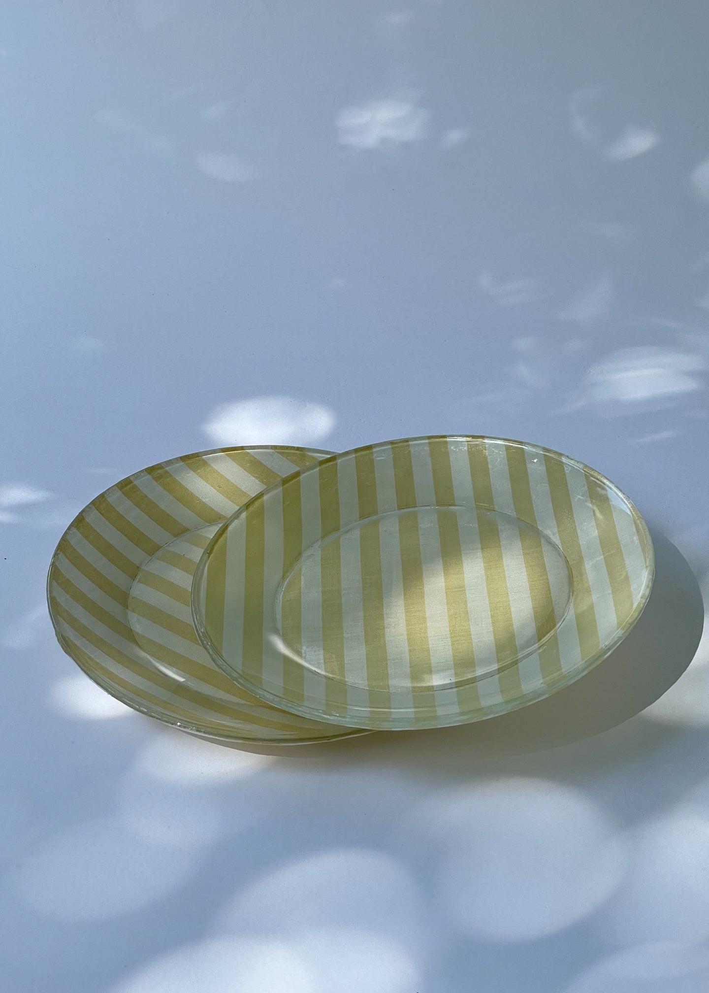 Small Vintage Striped Découpage Plate