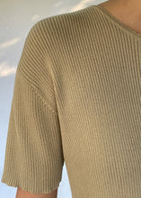 Load image into Gallery viewer, Vintage Tan Ribbed Shortsleeve Top | XS - L
