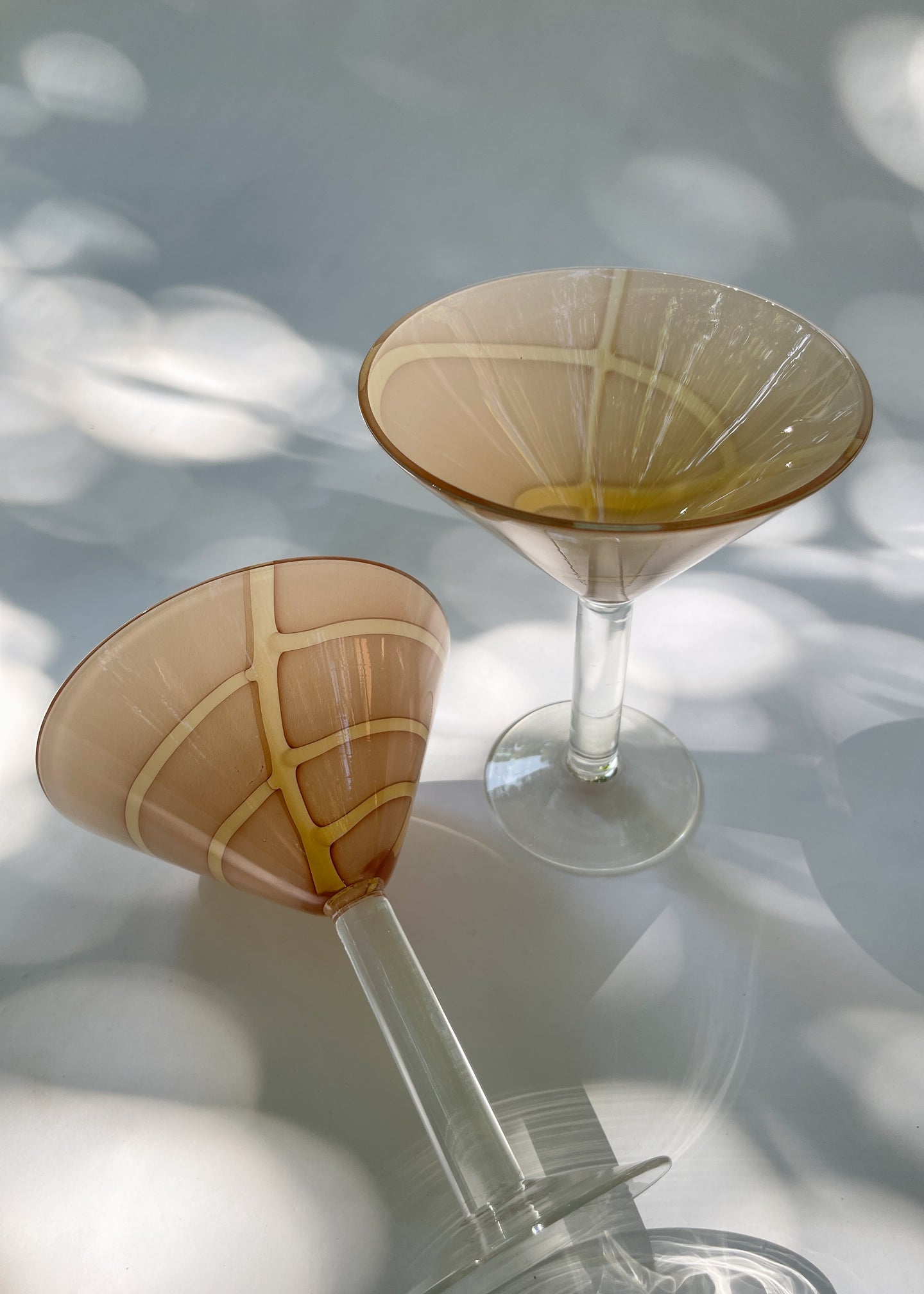 Vintage Abstract Martini Glasses | Set of 2