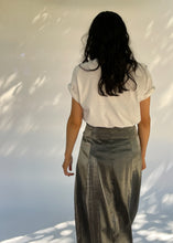 Load image into Gallery viewer, Vintage 90&#39;s Metallic Silver Maxi Skirt | XS - M
